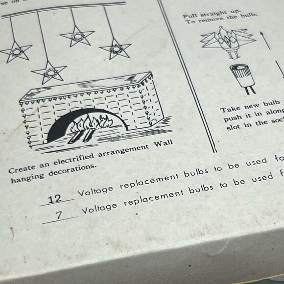 Vintage 70s Christmas Tree Circle of Light Hanging Tinsel Wreath Original Box - Picture 11 of 14